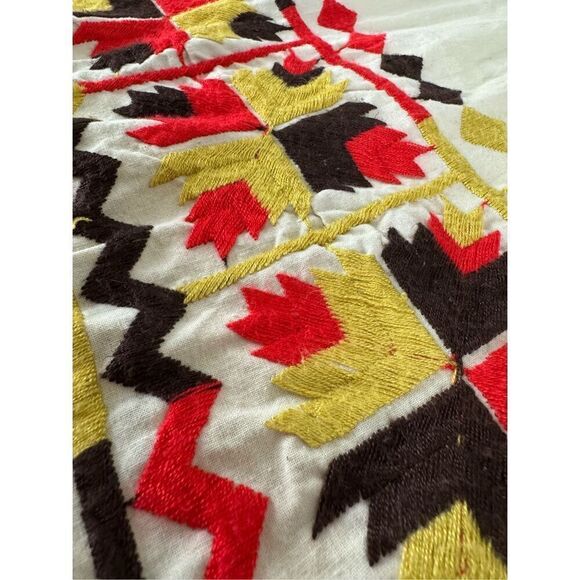 German 100% Quality Cotton Embroidered Boho Folk Cream Maxi Skirt - Picture 3 of 10